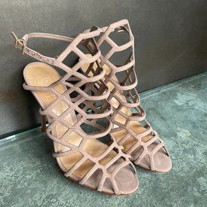 Schutz Juliana Leather Caged High Heel Sandal